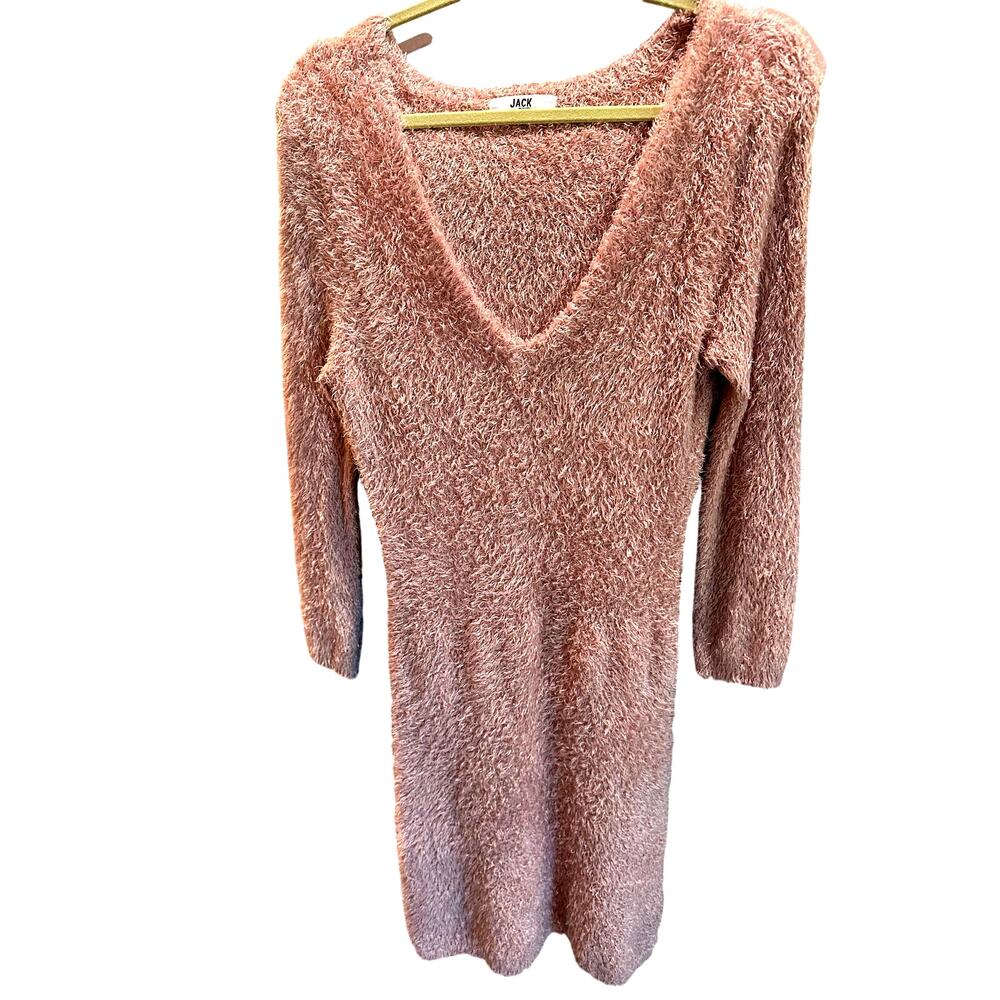 Blush fuzzy sweater dress